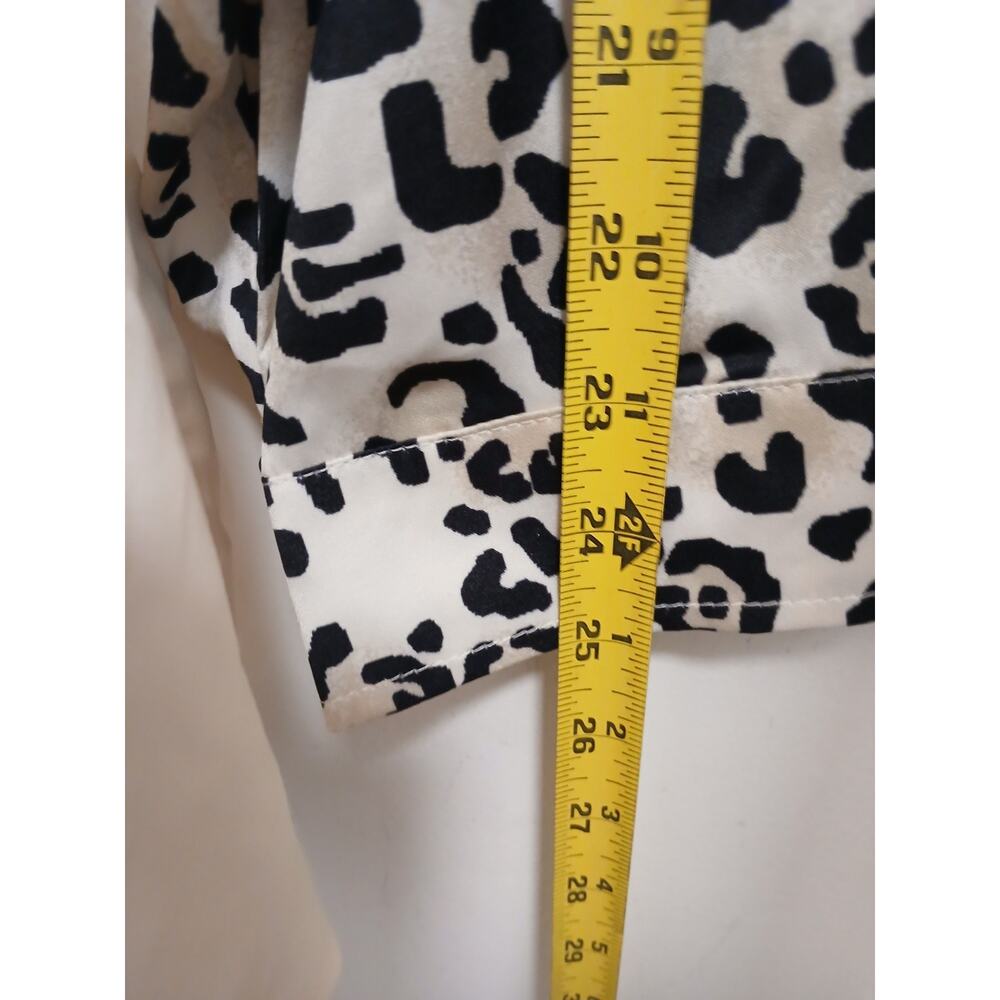 DG2 SILK Cheetah Animal Print Blouse Shirt Sz 3XL Creme Ivory Long Sleeve Luxury - Picture 9 of 12